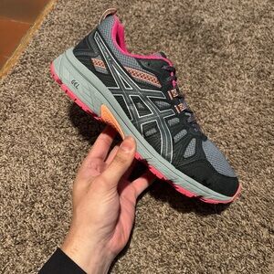 ASICS Women's Black and Pink Athletic Shoes